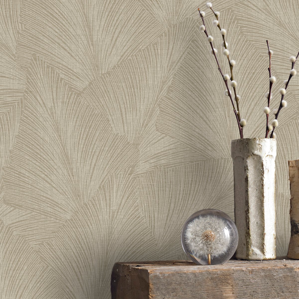 Papier peint feuillage Maya sable, SUPERFRESCO EASY