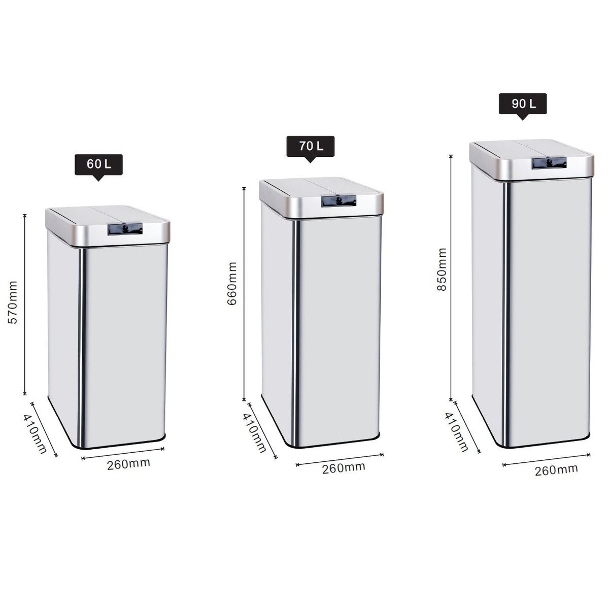 Poubelle de cuisine automatique SILVERLAKE 70L argent, KITCHEN MOVE