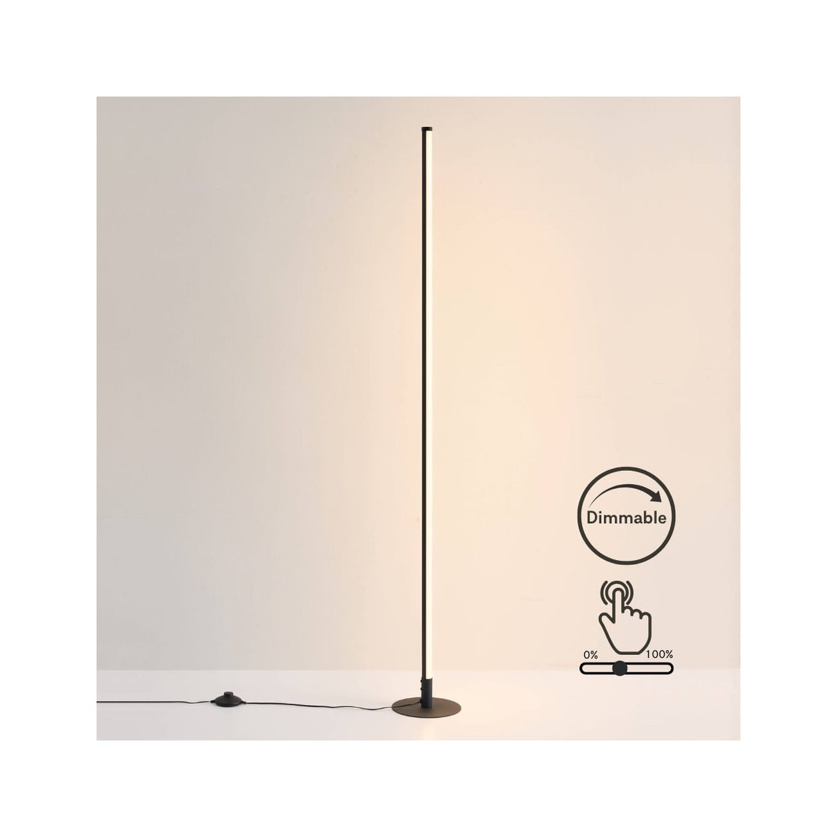 Lampadaire LED fin et minimaliste - SLOANE noir, KOSILUM