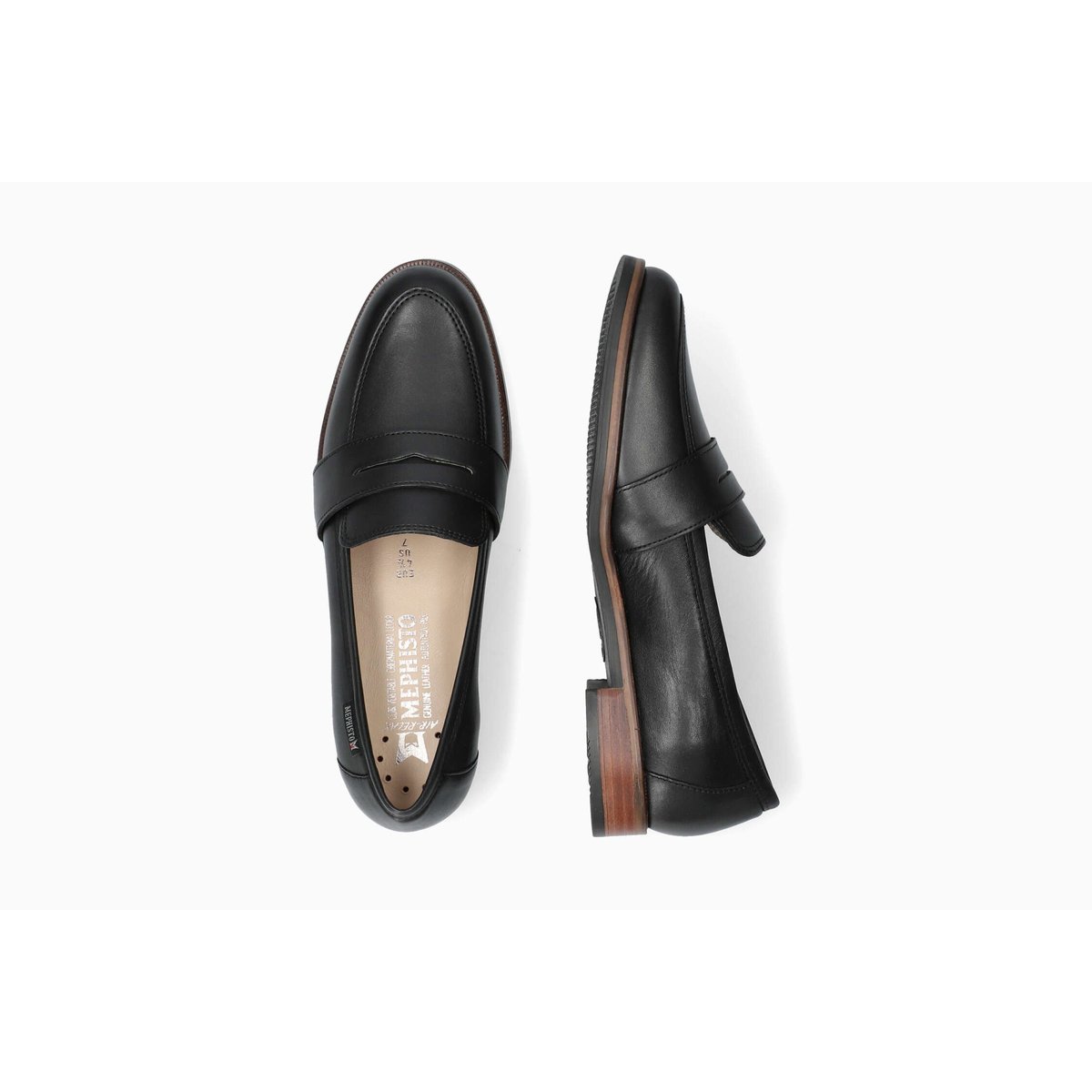 Mocassins en cuir HADELE noir 5143, MEPHISTO