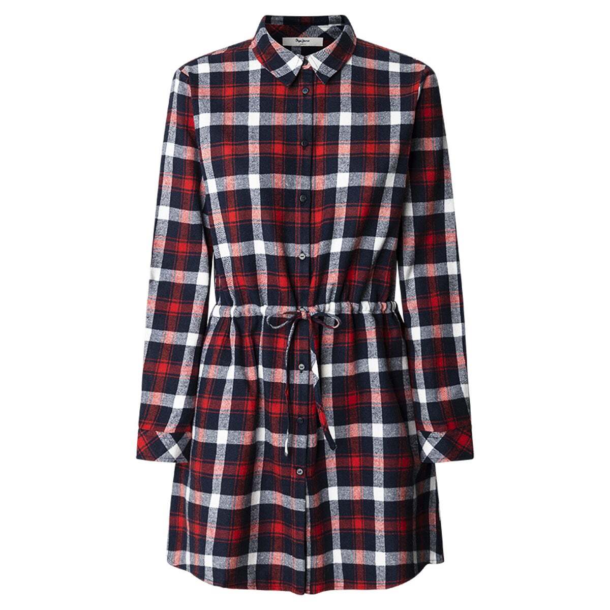 Robe Courte À Imprimé Carreaux rouge royal, PEPE JEANS
