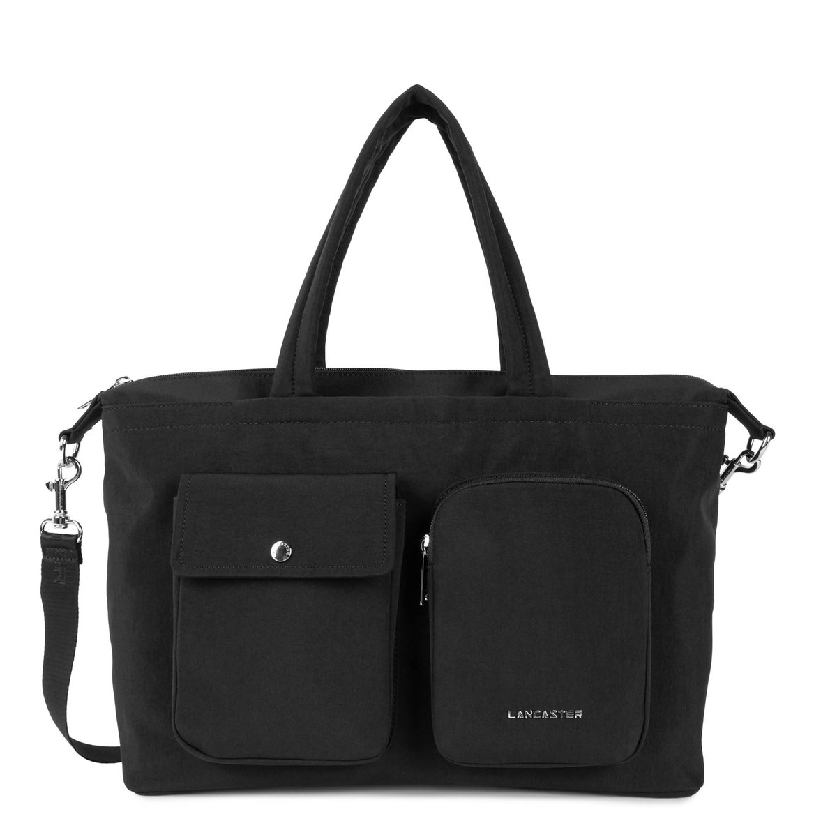 Sac cabas main BASIC POCKET noir, LANCASTER