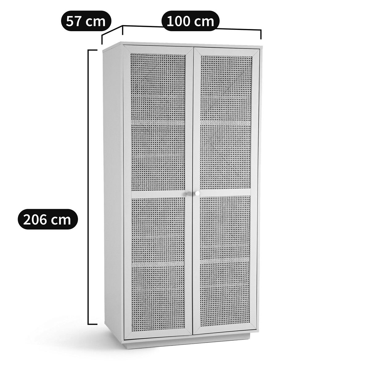 Armoire 2 portes, Paola gris/naturel, LA REDOUTE INTERIEURS