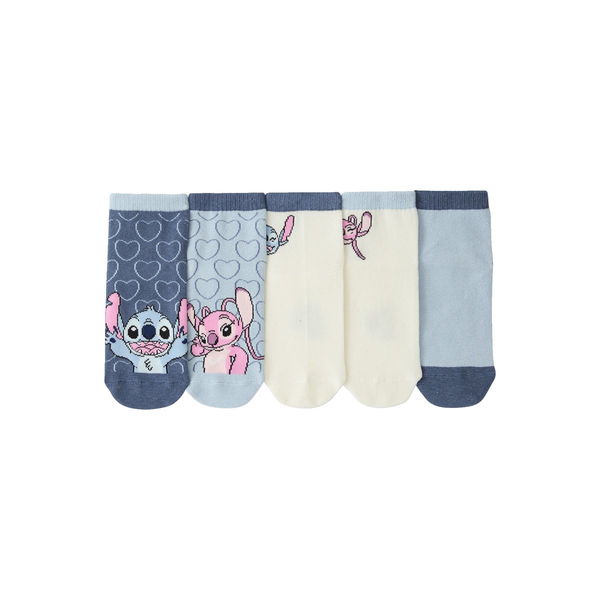 Lot de 5 mi-chaussettes Lilo et Stitch bleu jean, VERTBAUDET