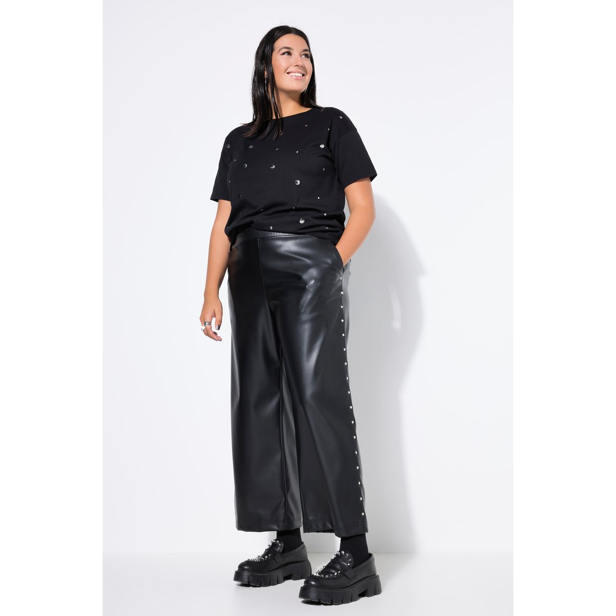 Jupe-culotte en simili noir, STUDIO UNTOLD