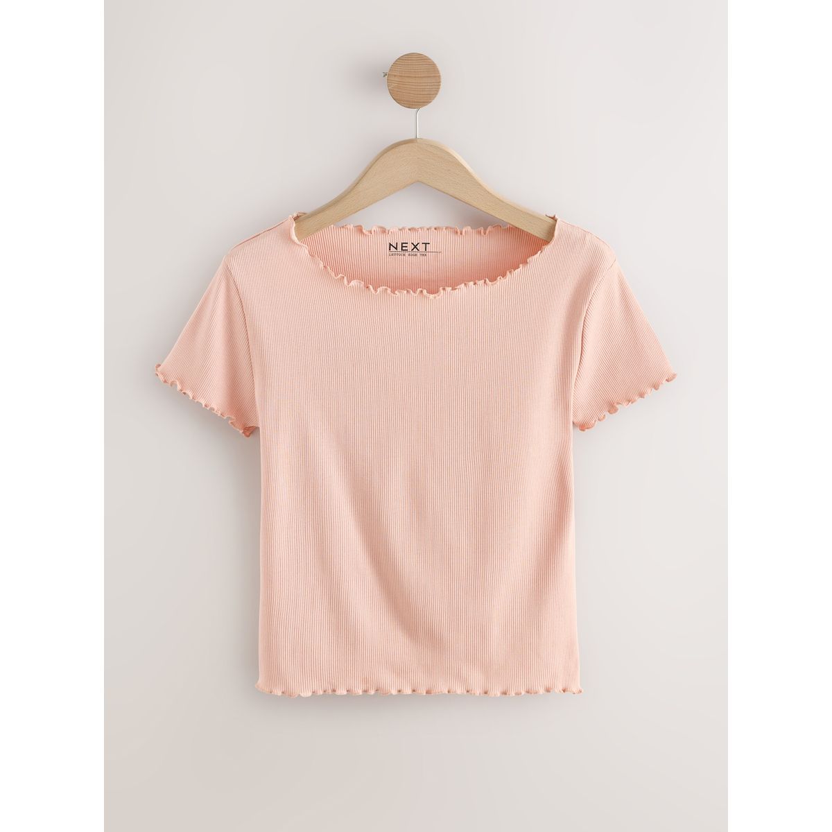 T-shirt en pointelle à manches courtes rose, NEXT