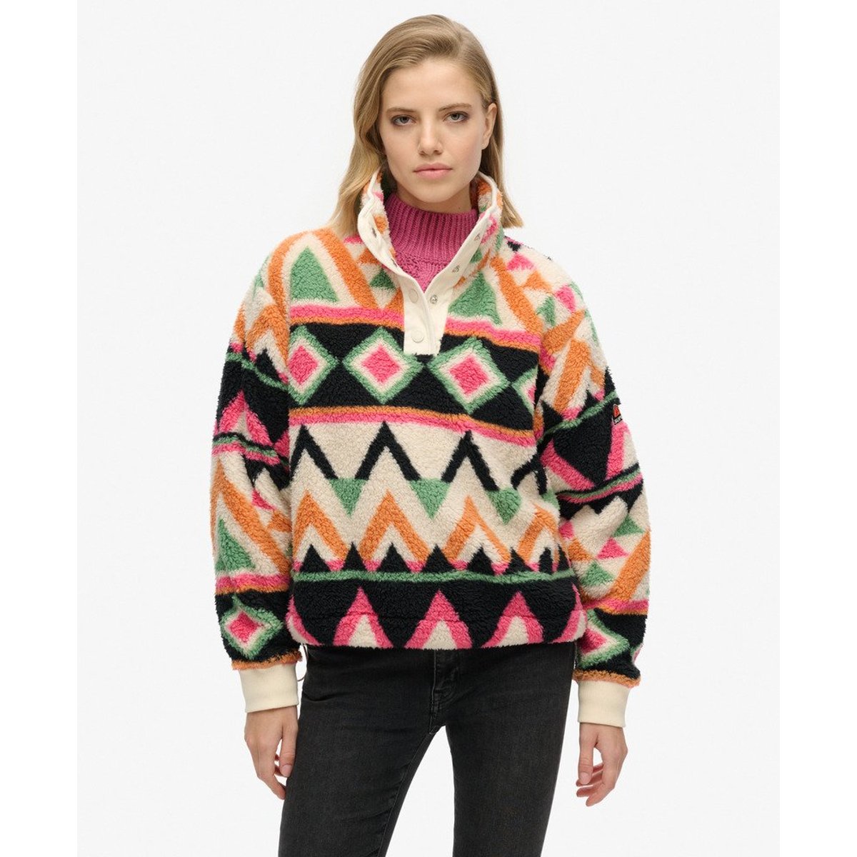 Sweat imprimé imprimé éponge crème, SUPERDRY