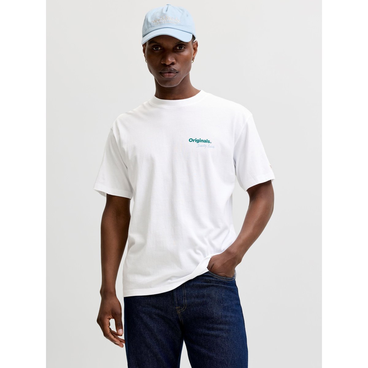 T-Shirt bright white 1, JACK & JONES