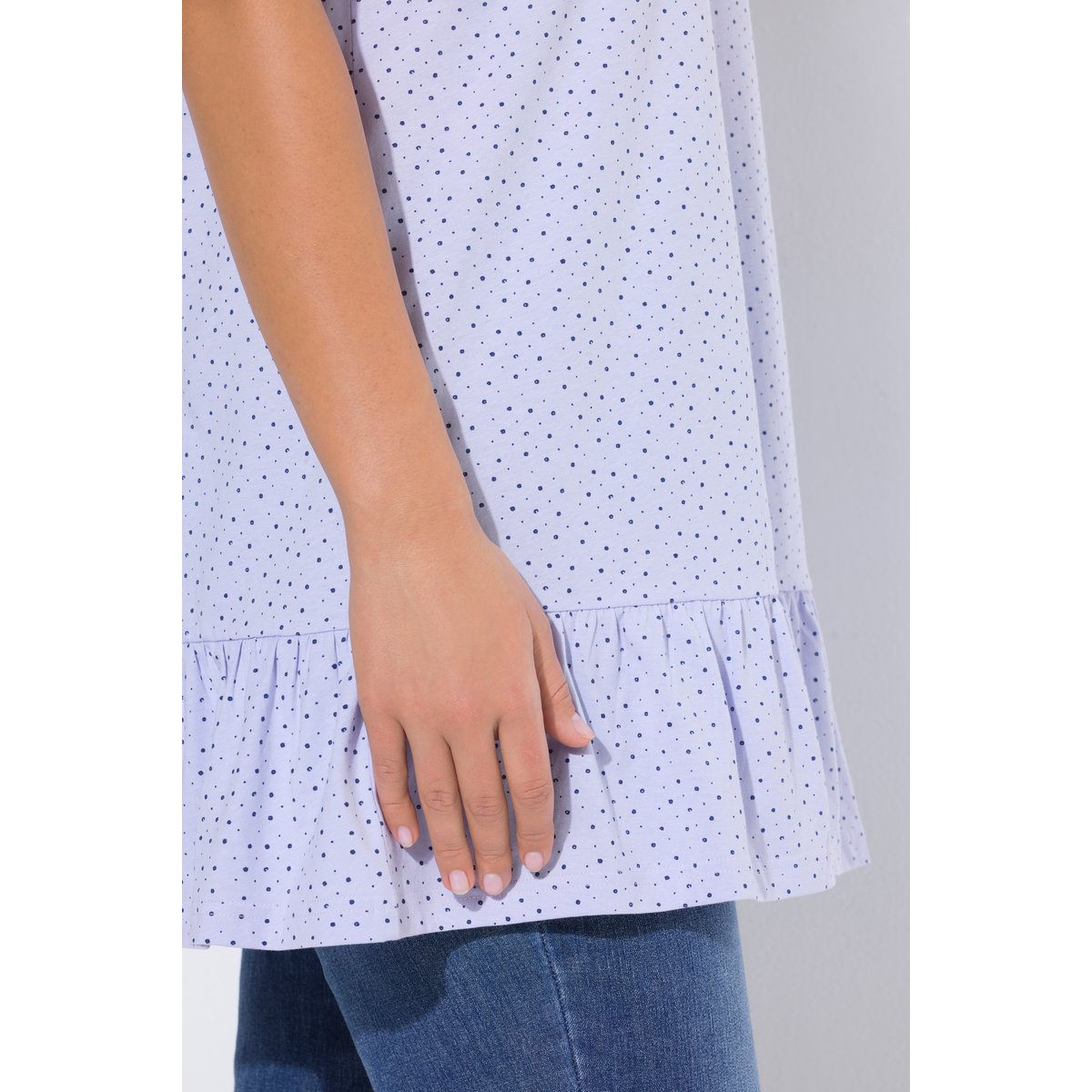 T-shirt à volant, manches courtes cloche lavande, ULLA POPKEN
