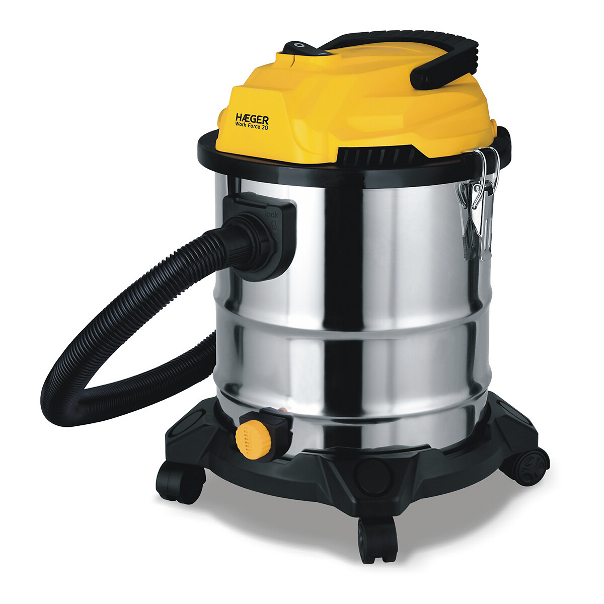 Aspirador de sólidos e líquidos HAEGER Work Force 20, Inox, 1200W, 20L, da HAEGER inox, HAEGER