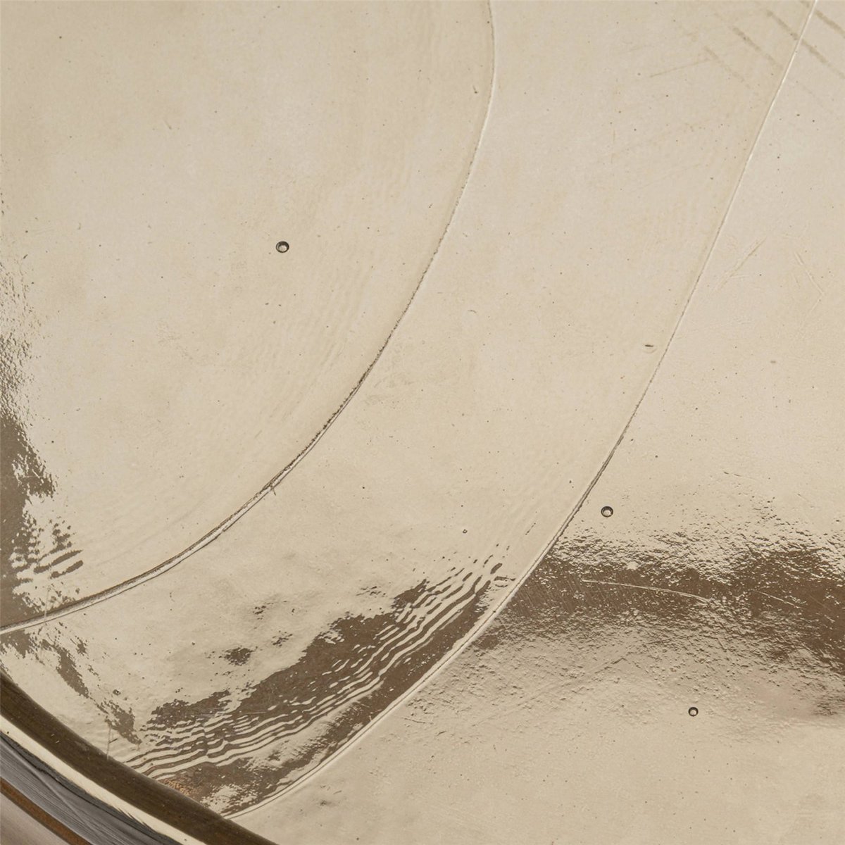 Table d'appoint ronde en fer Cleo doré verre effet artisanal noir, RECOLLECTION
