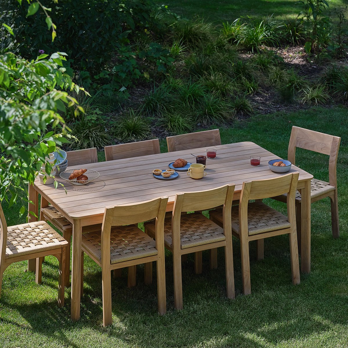 Table de jardin en teck 8 personnes PIANA naturel, BERAH GETAH