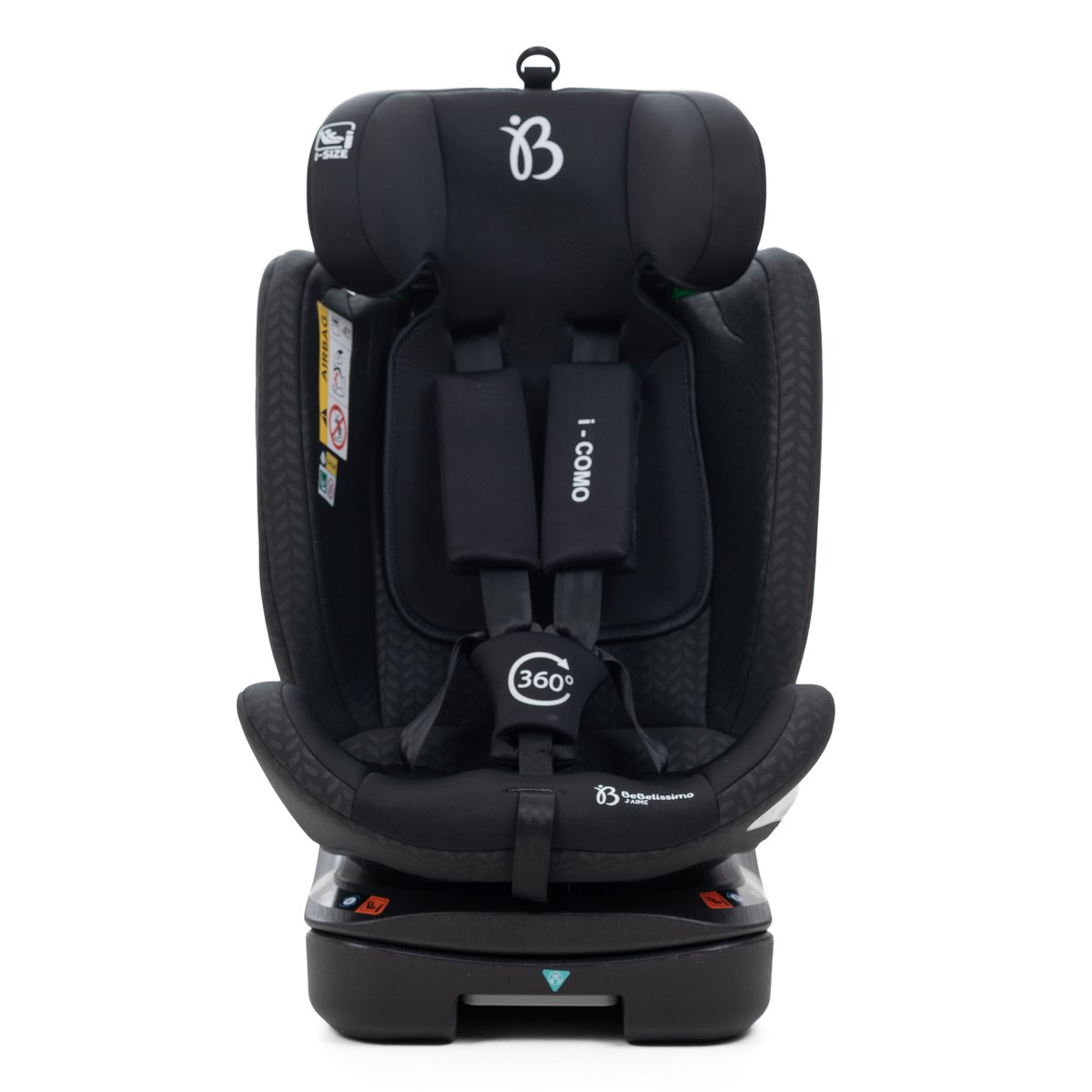 Bebelissimo - Siège auto Isofix - pivontant 360 ° - 40-150 cm - 0-36kg i- COMO noir couleur unique, BEBELISSIMO J'AIME