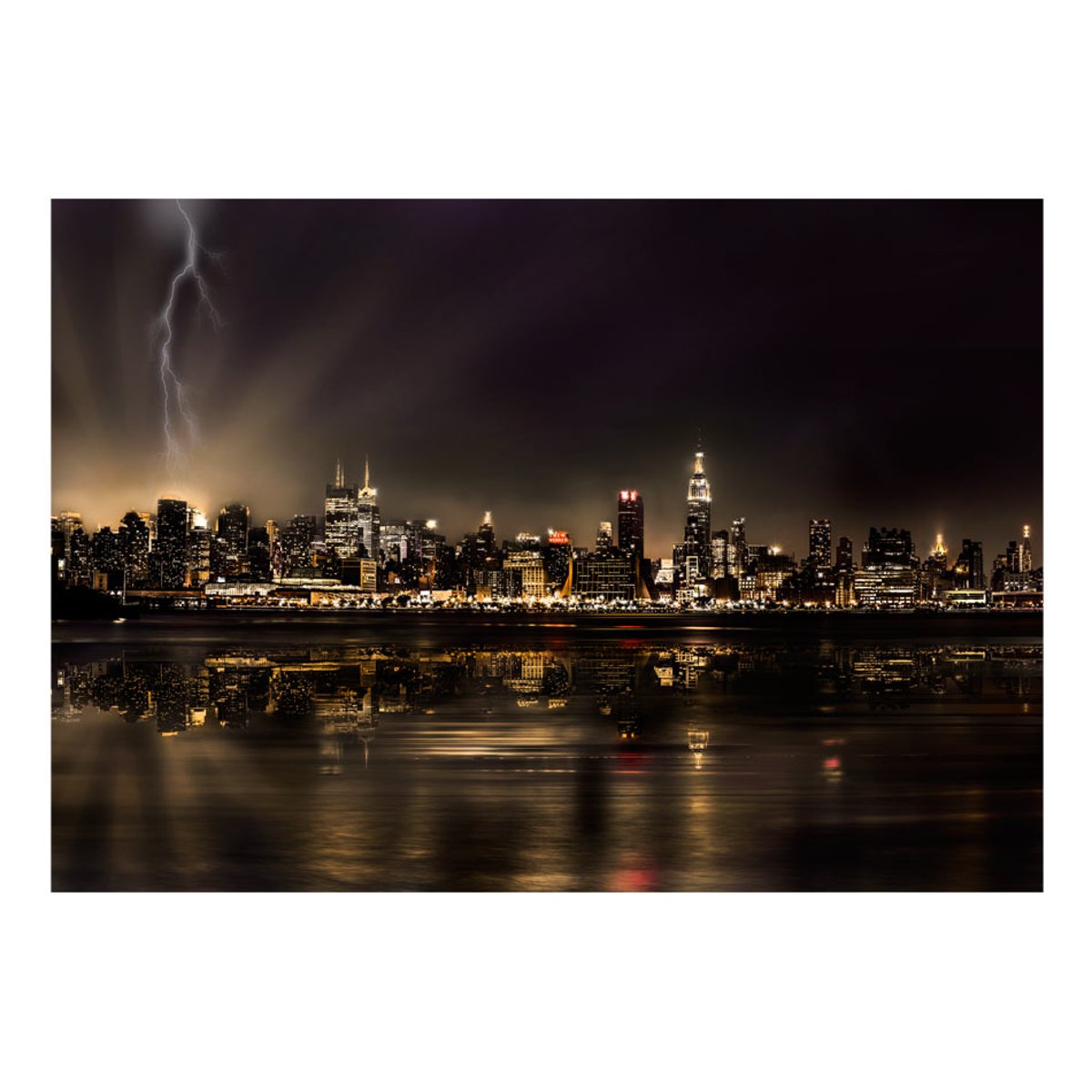 Papier peint intissé panoramique Ville et Architecture Storm in New York City noir, EDEN