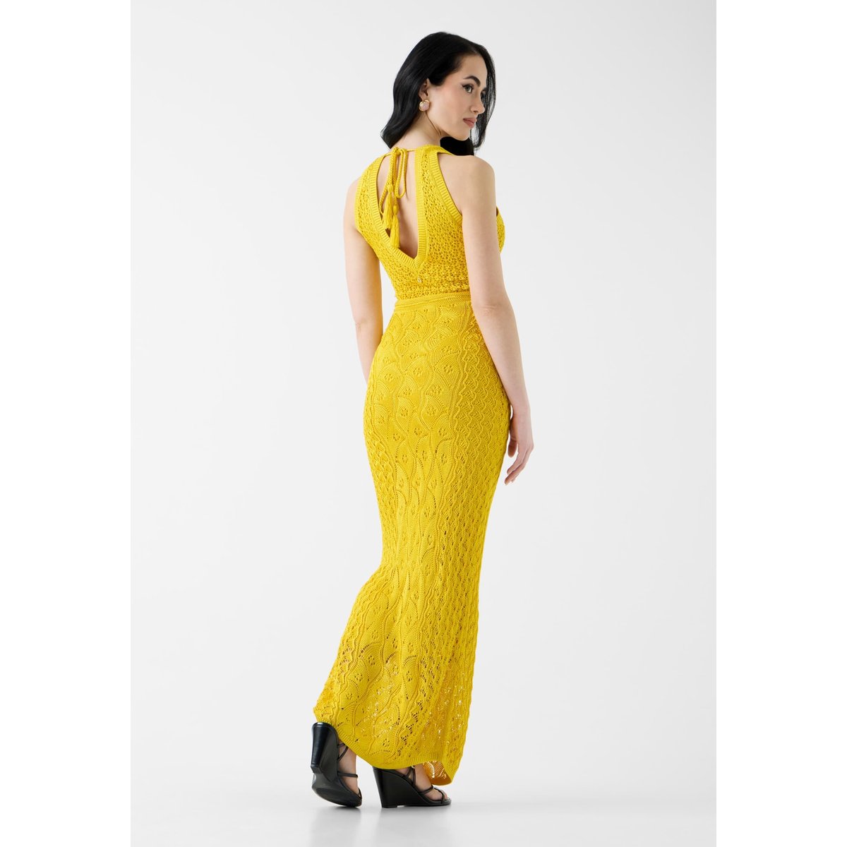 Tricot Long Dress jaune, GUESS