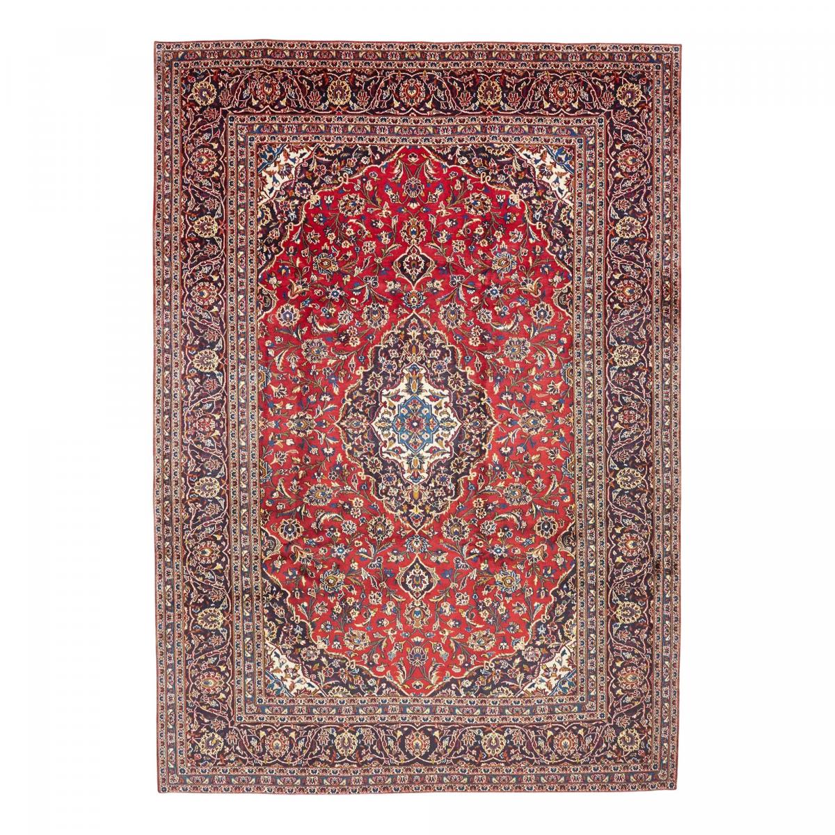 Tapis d'orient au motif oriental, noué main en laine, ARDAKAN 2 rouge, beige, bleu, UN AMOUR DE TAPIS