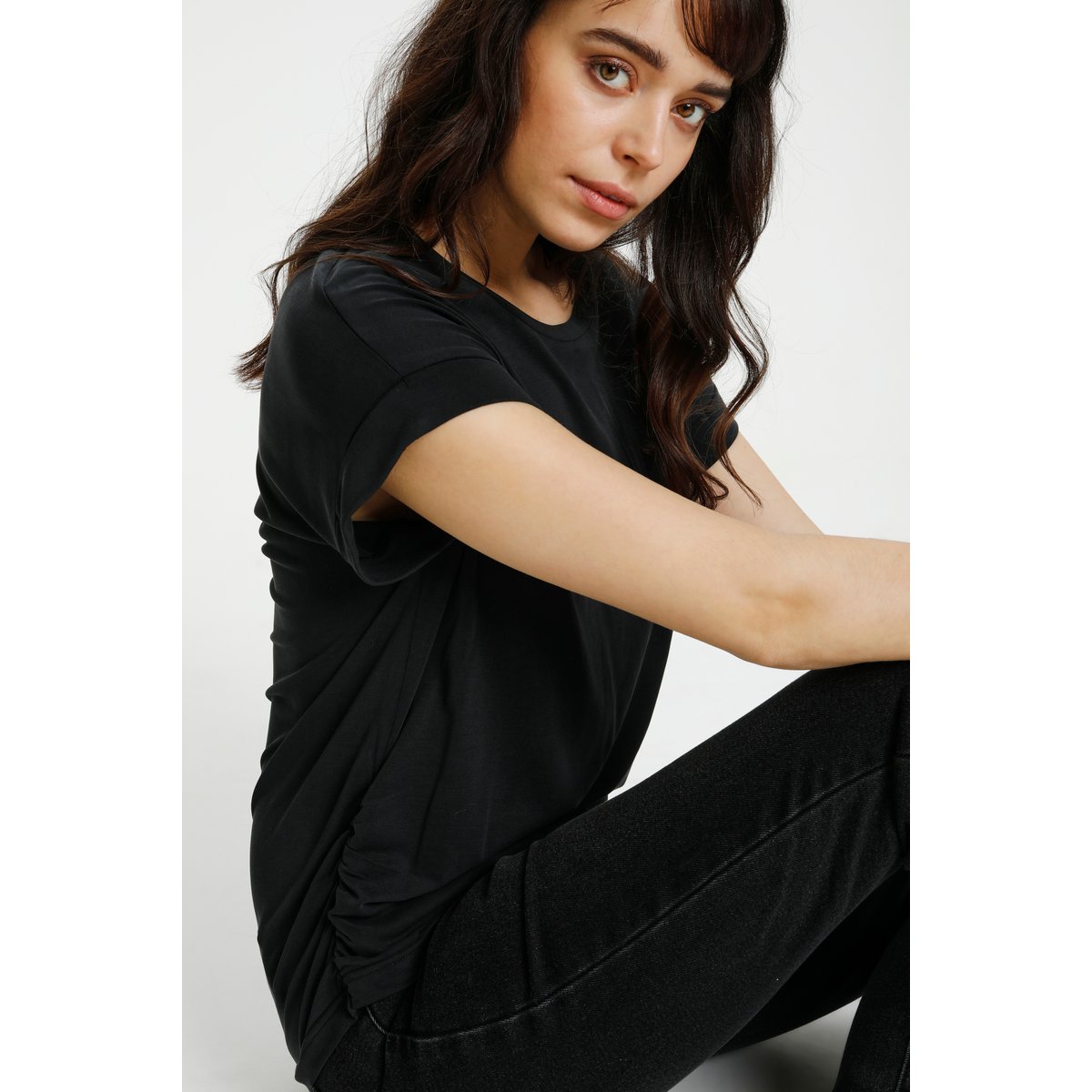 T-shirt noir black wash, CULTURE