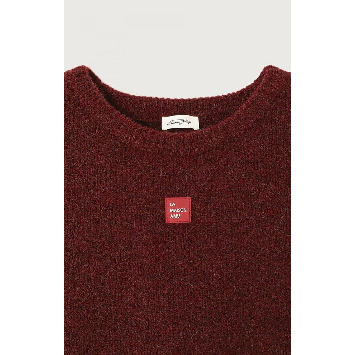 Pull ample col bateau, EAST bordeaux chiné, AMERICAN VINTAGE