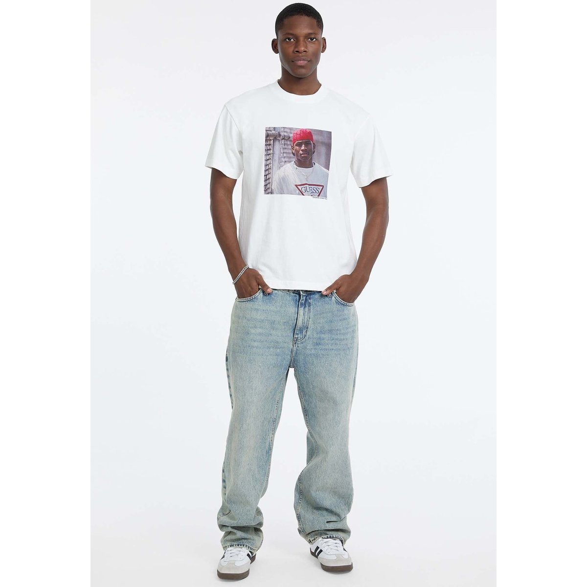 T-Shirt Imprimé Allen Iverson blanc, GUESS JEANS