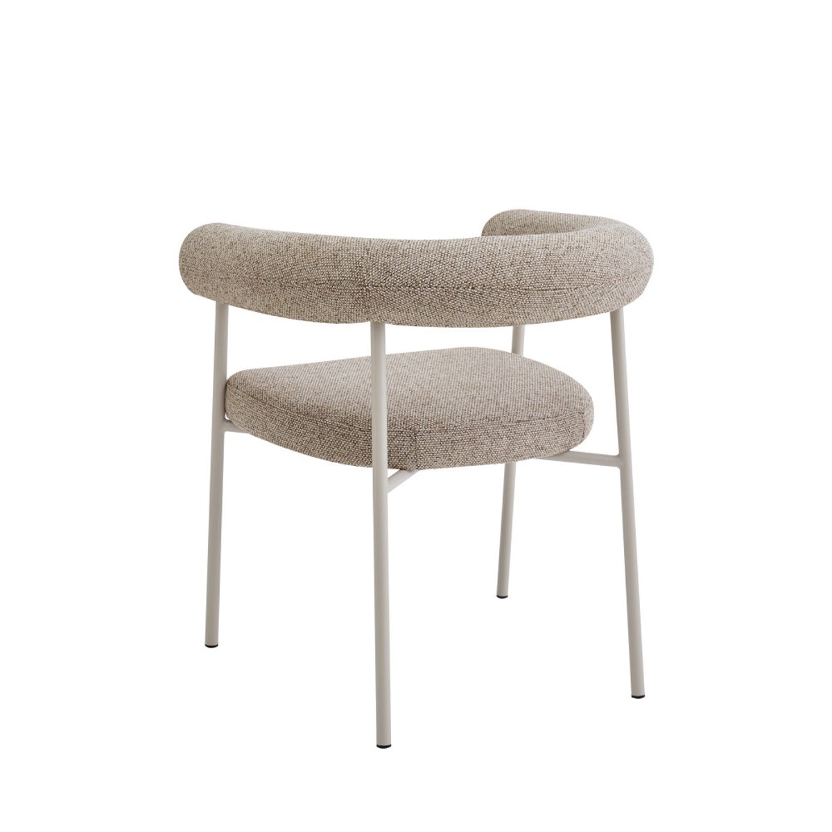 Lot de 2 fauteuils de table en tissu pieds beige- OLYMPE marron chiné, DRAWER