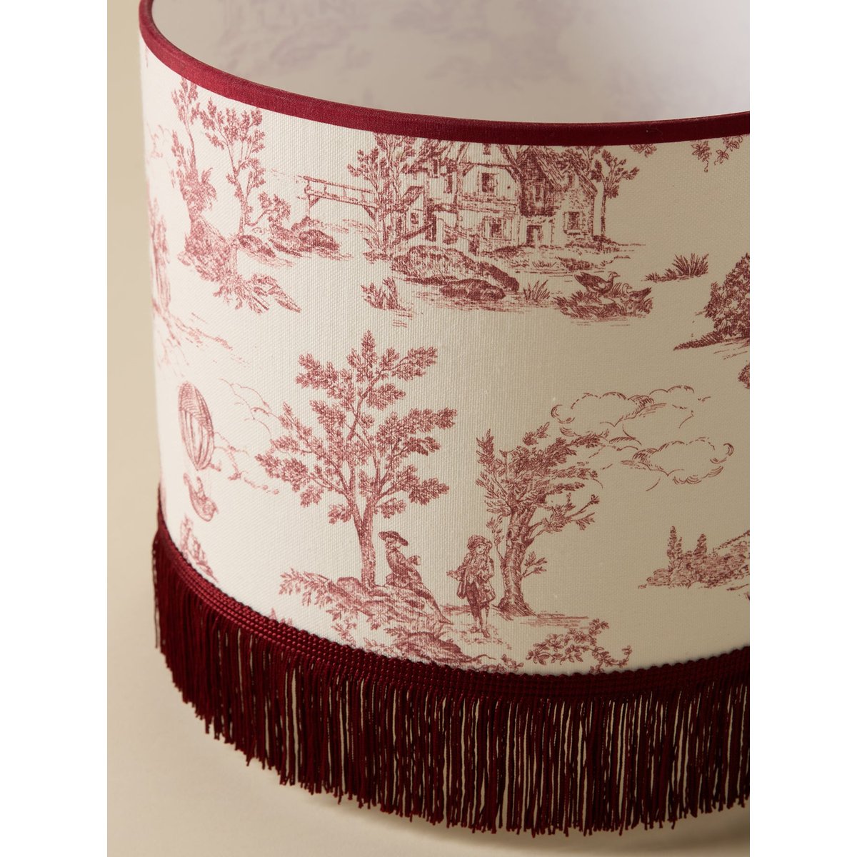 Abat-jour esprit toile de jouy - moyen modèle jouy bordeaux, CYRILLUS
