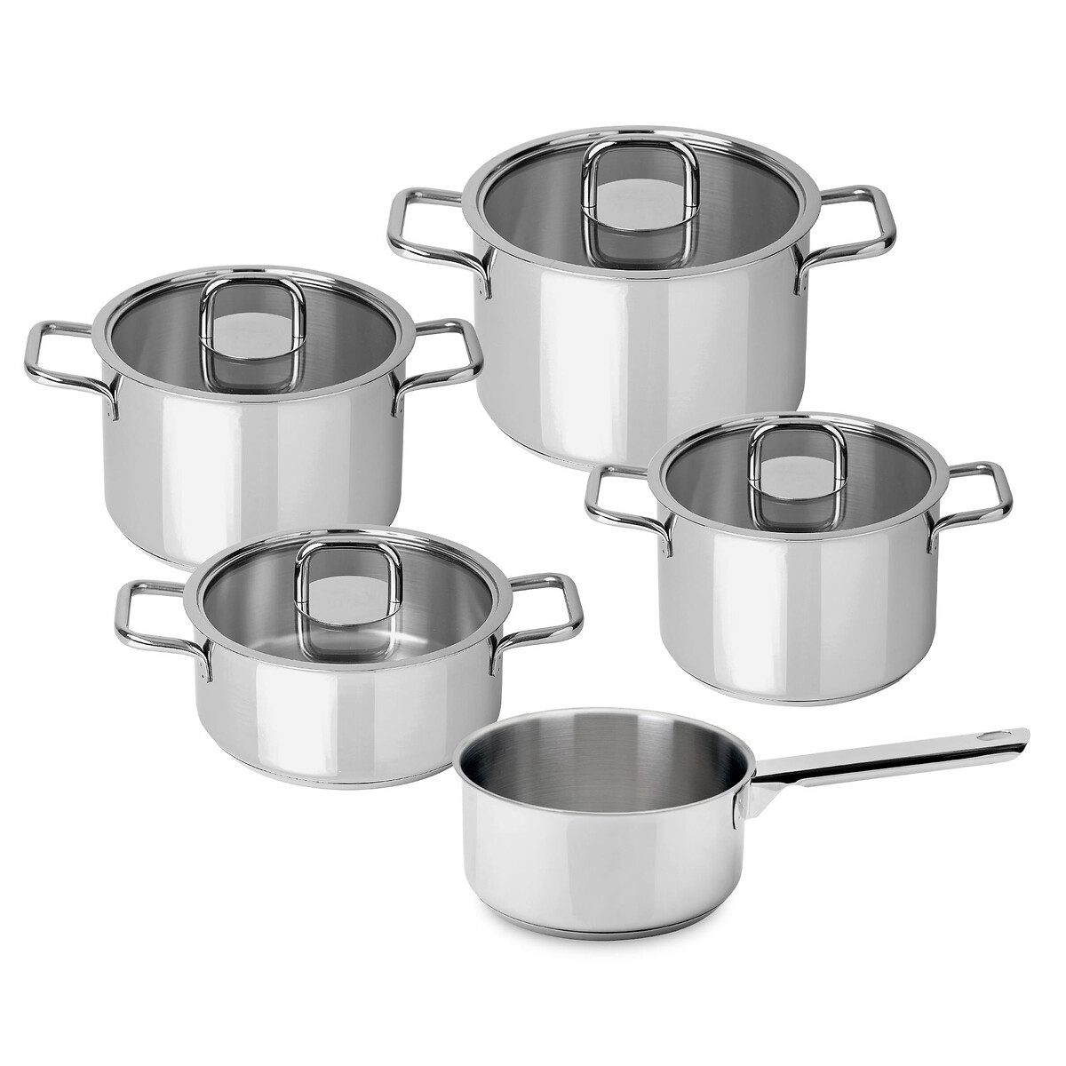 Trem de cozinha Comfort Glass (5 peças), SILAMPOS inox, SILAMPOS