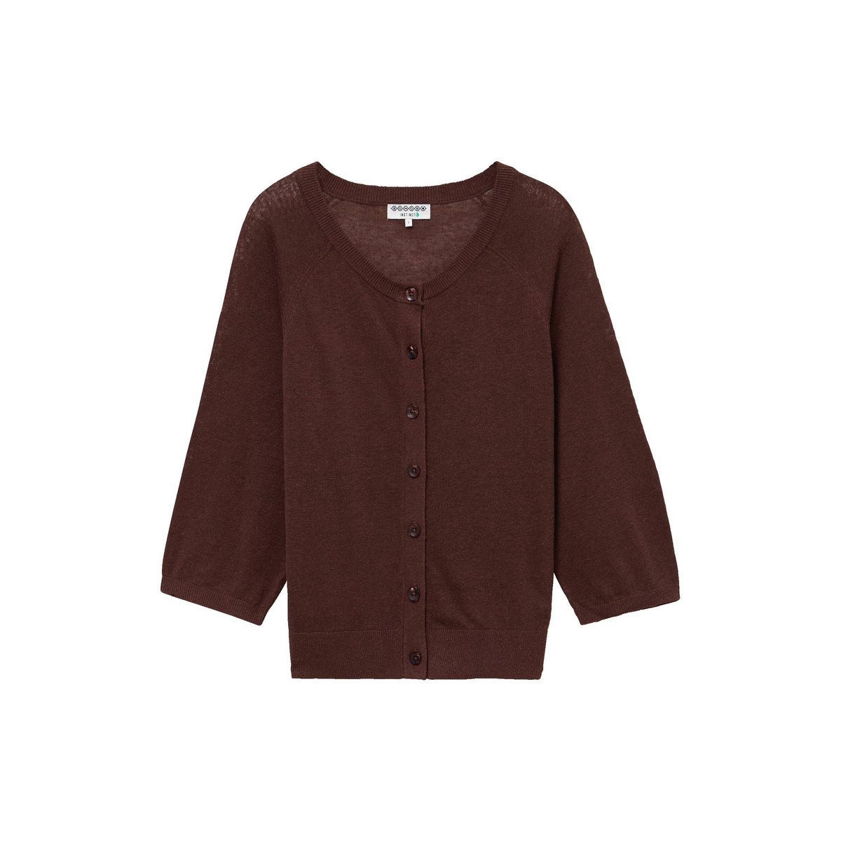 Gilet droit court manches longues marron foncé, BONOBO