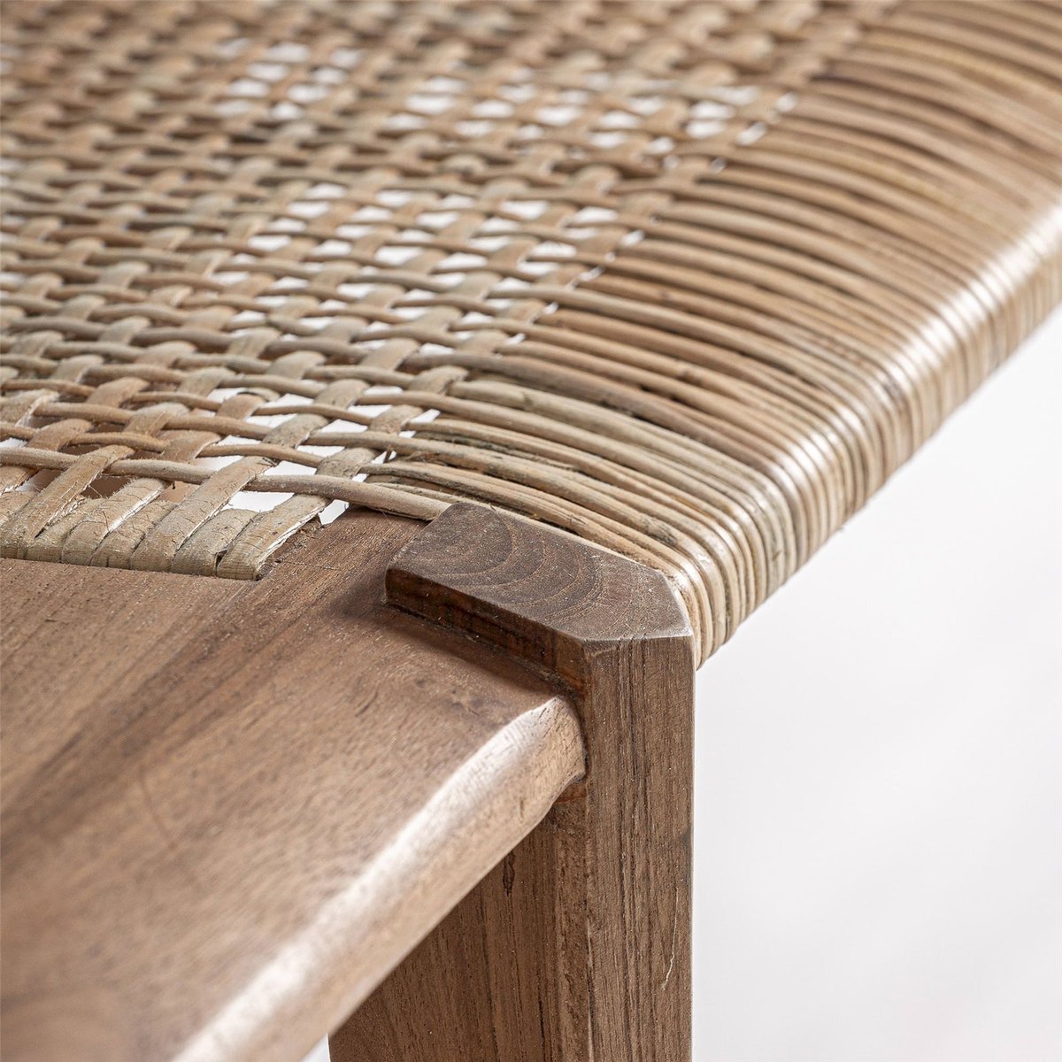 Banc bohème en bois de teck marron et naturel, RECOLLECTION