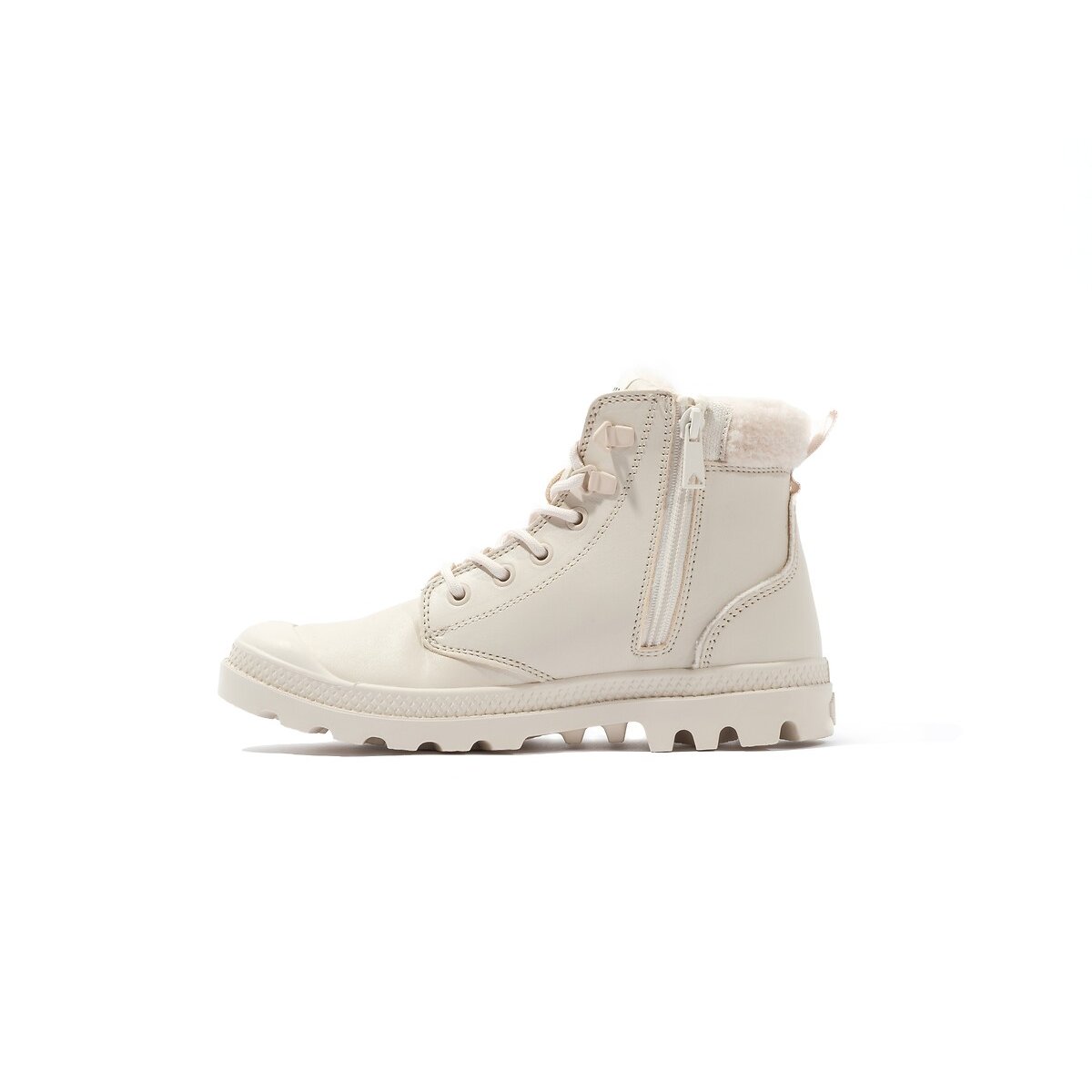 Boots cuir fourrées Pampa Hi Snow Warm beige clair, PALLADIUM
