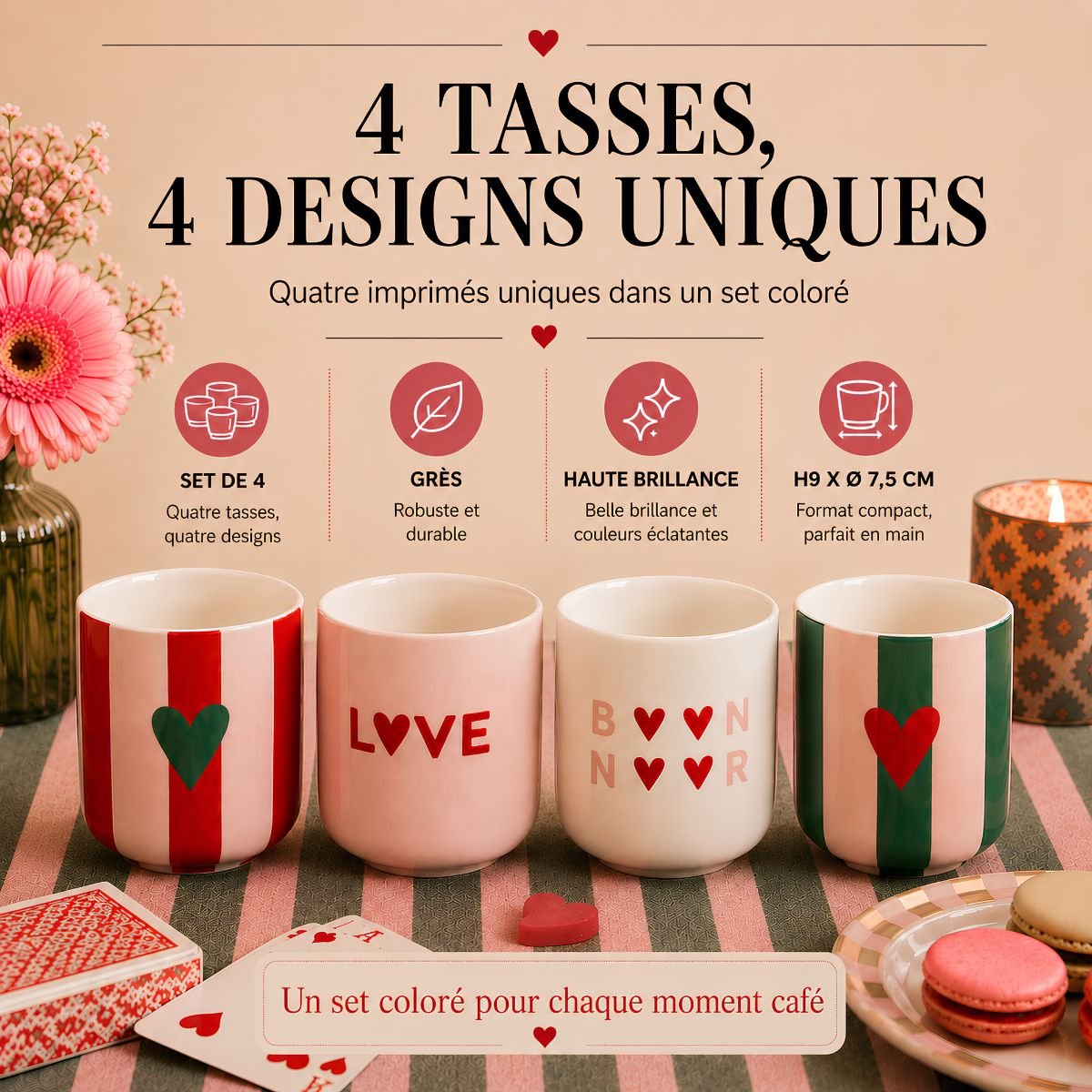 Tasse et soucoupe blanc, MICA DECORATIONS