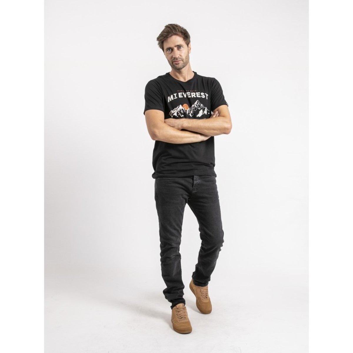 T-shirt Manches Courtes Pur Coton Jakiwi noir, RITCHIE