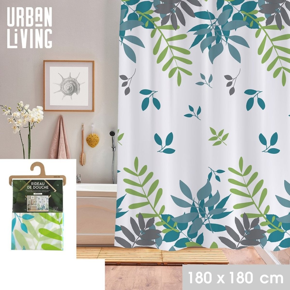 Rideau de douche 180x180  Late summer bleu, DECORATIE