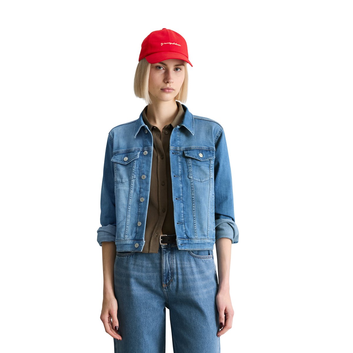 Veste en jean oversize en coton organique stretch de haute qualité bleu clair, MARC O’POLO DENIM