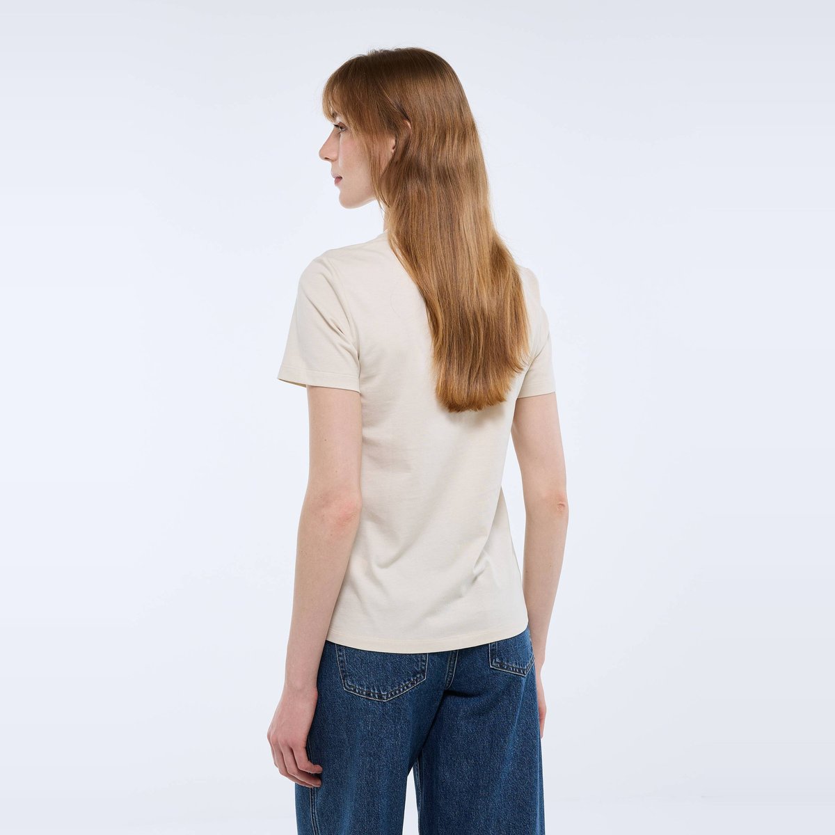 T-shirt manches courtes uni en coton BIO GOTS enduit, MONOPRIX