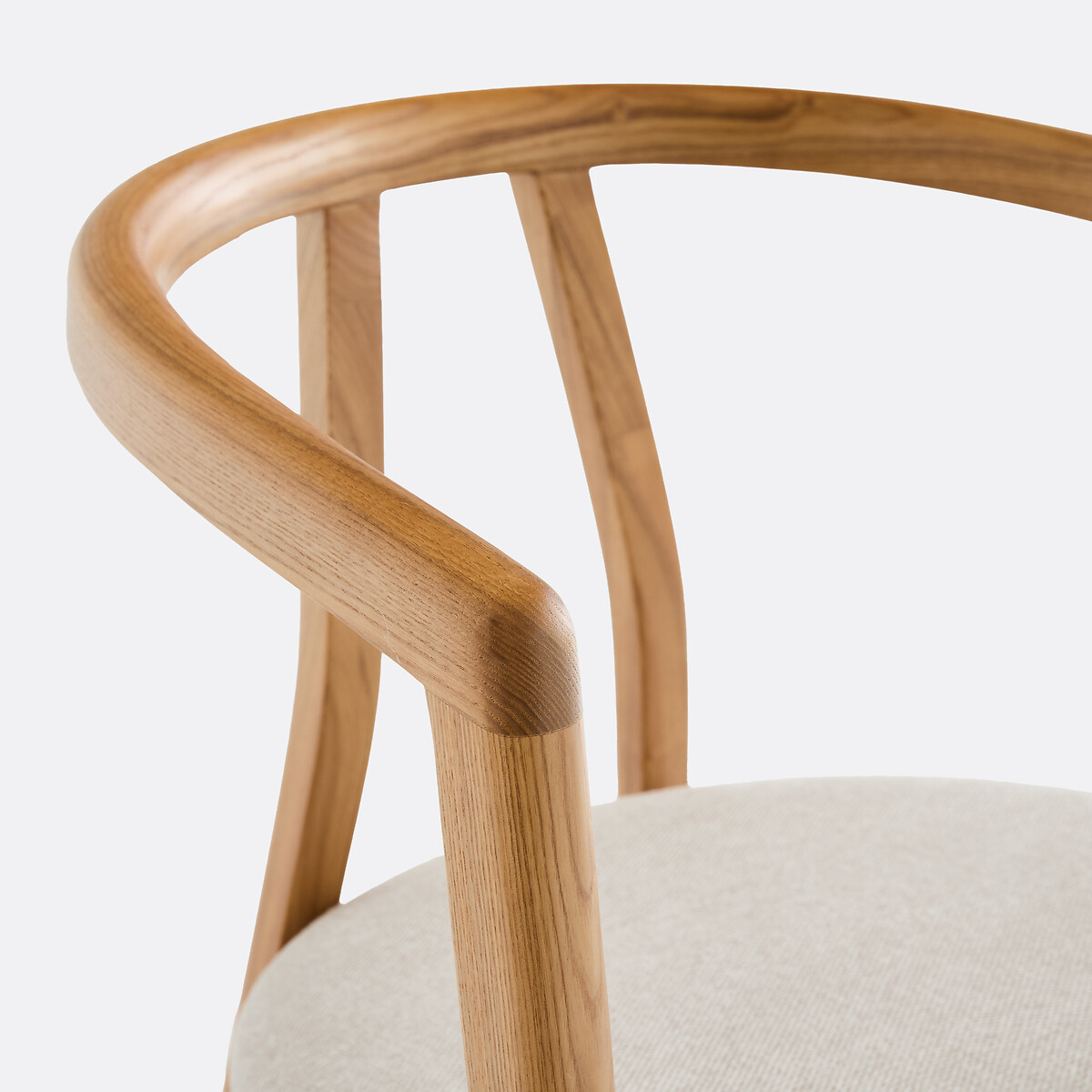 Sillón de mesa de fresno macizo Karlai roble/beige, LA REDOUTE INTERIEURS