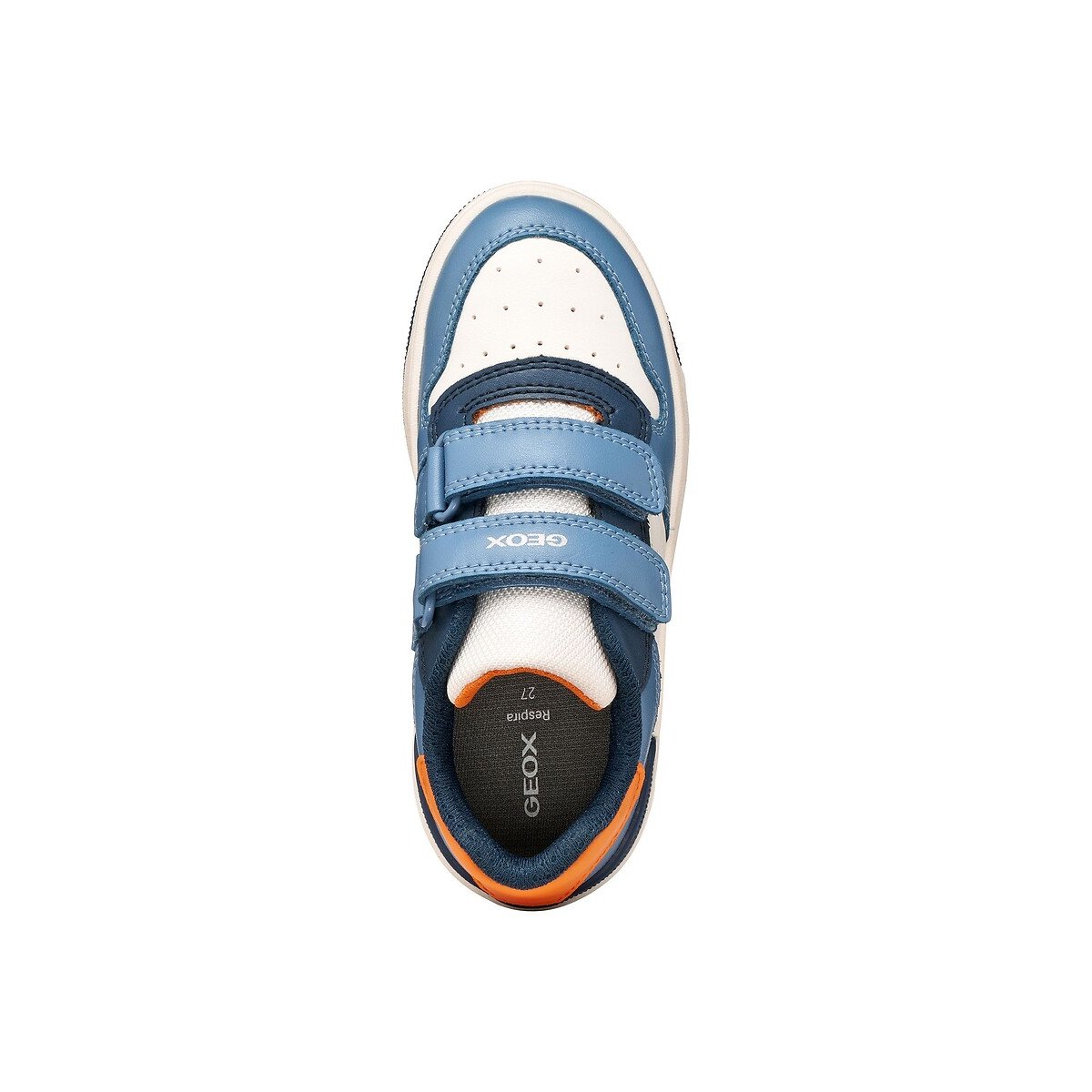 Baskets respirantes à scratchs, WASHIBA blanc/bleu, GEOX