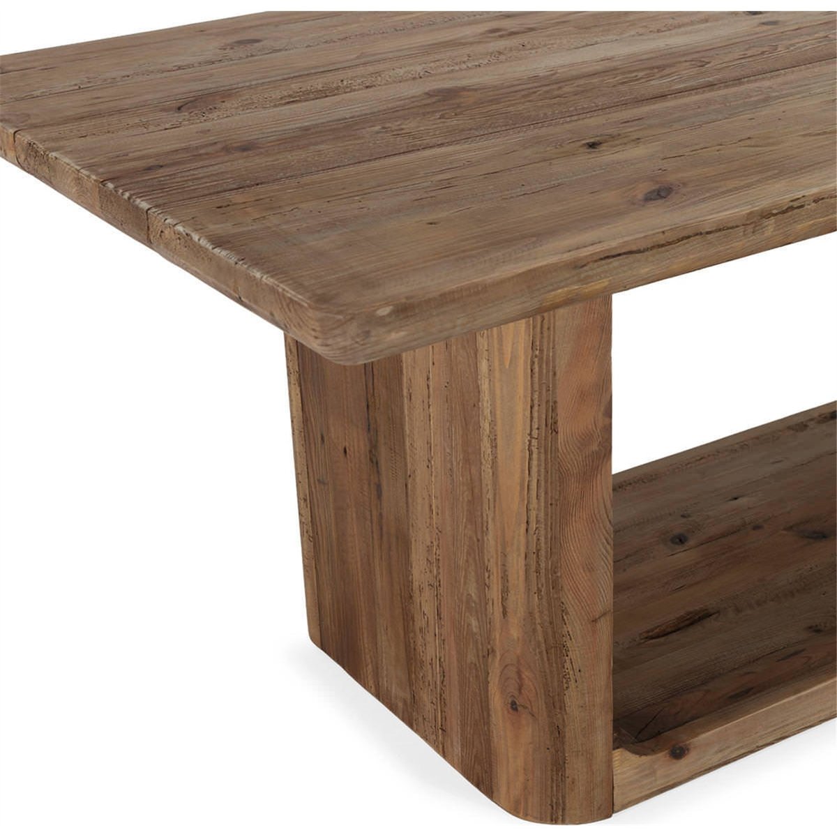 Table à manger en pin recyclé naturel vieilli, RECOLLECTION