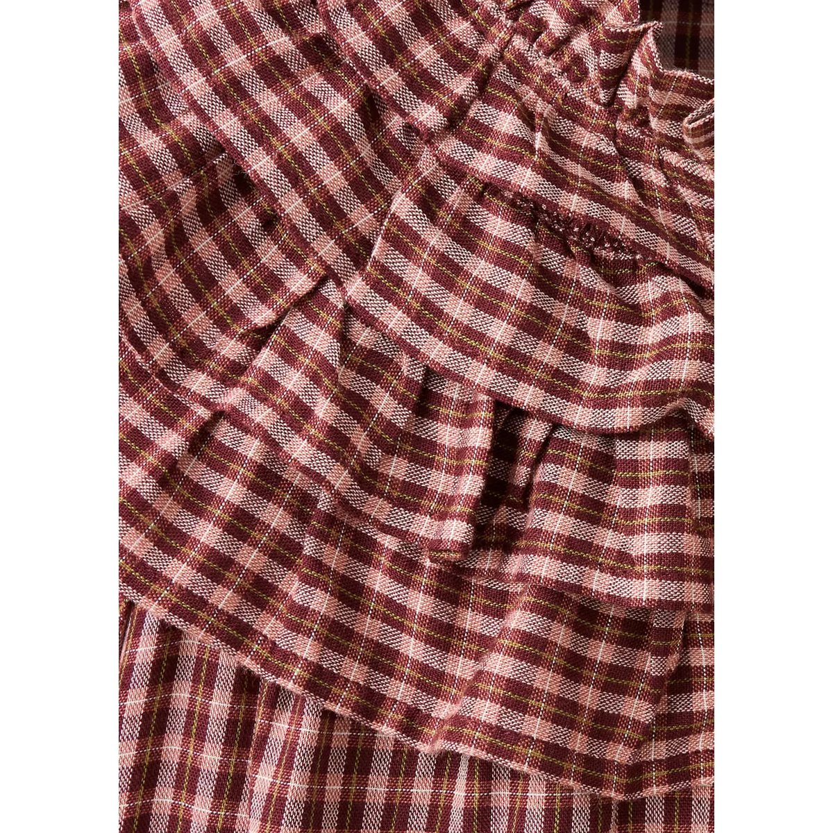 Chemise à carreaux volantée rouge, MANGO KIDS