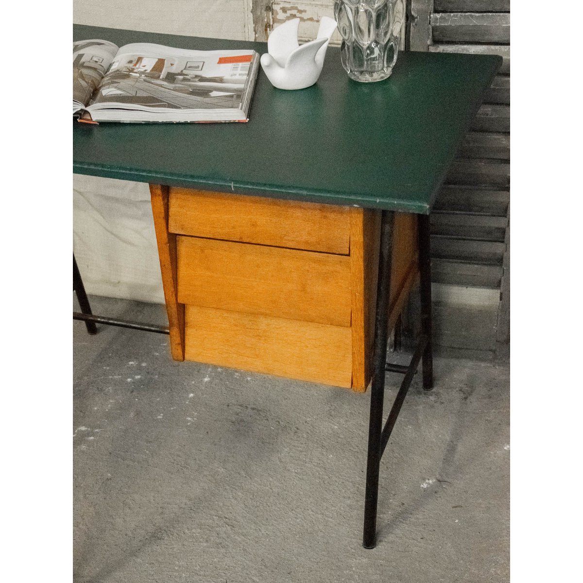 Bureau en bois Yvan N°460 - Bon état bois, DEBONGOUT