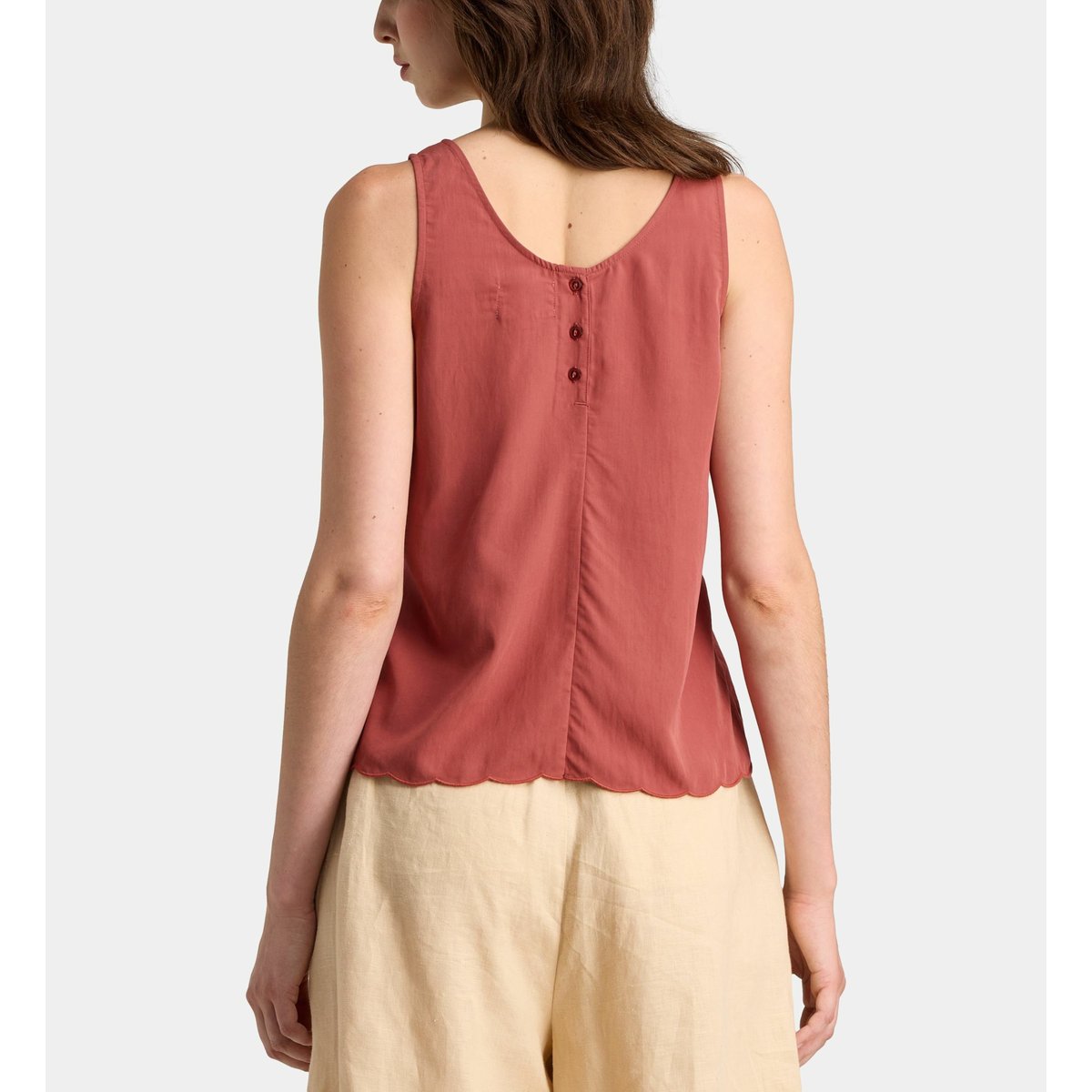 Top fluide façon lingerie lumos sans manches terre de sienne, JODHPUR