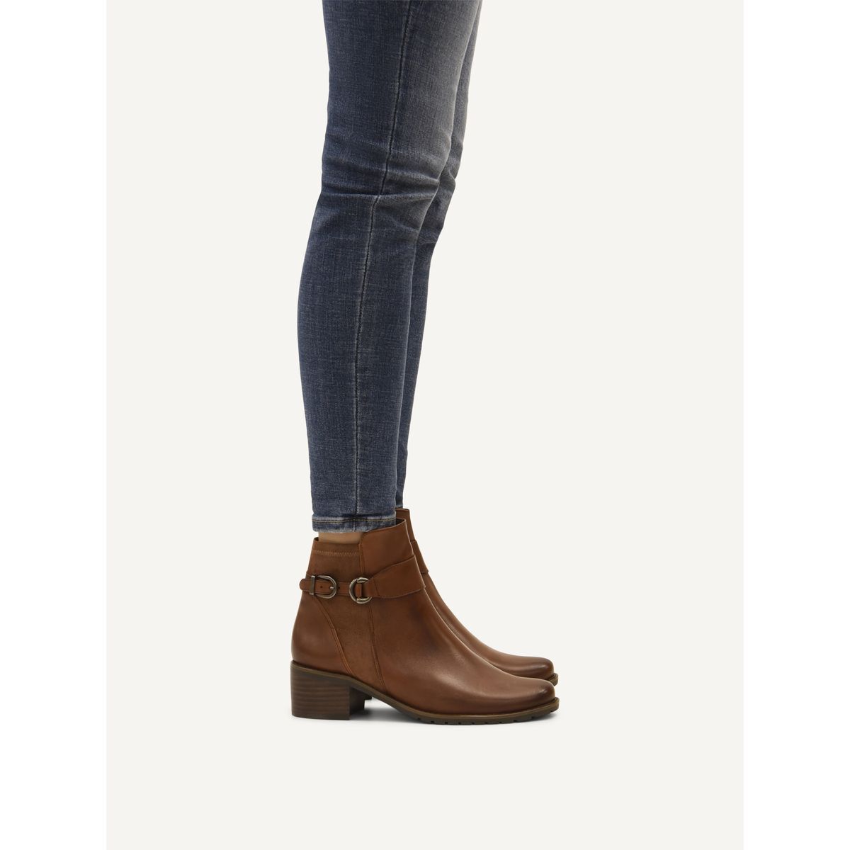 Bottine talon bloc marron chocolat nubuck, CAPRICE