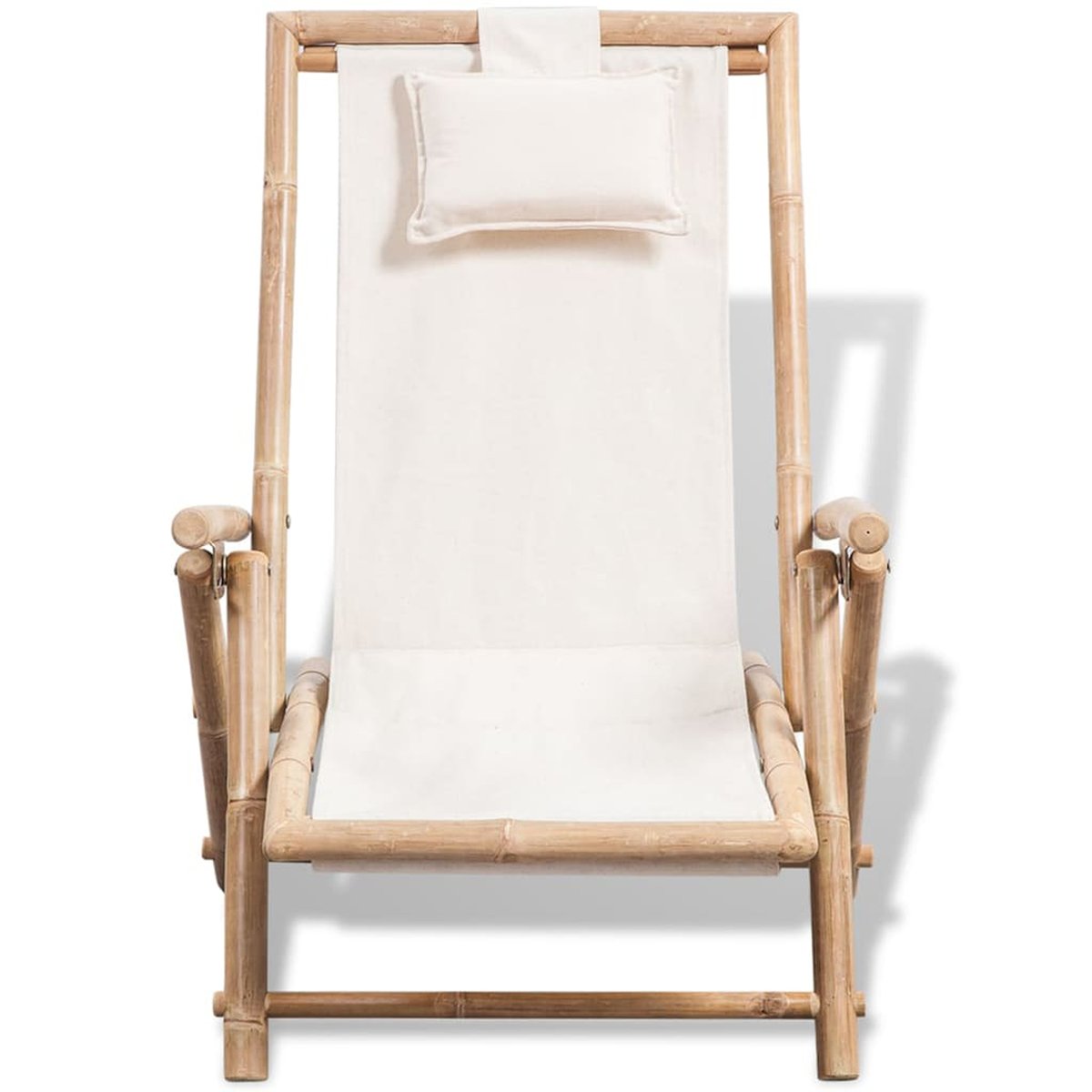 Chaise d'extérieur en bambou blanc, HOME MAISON