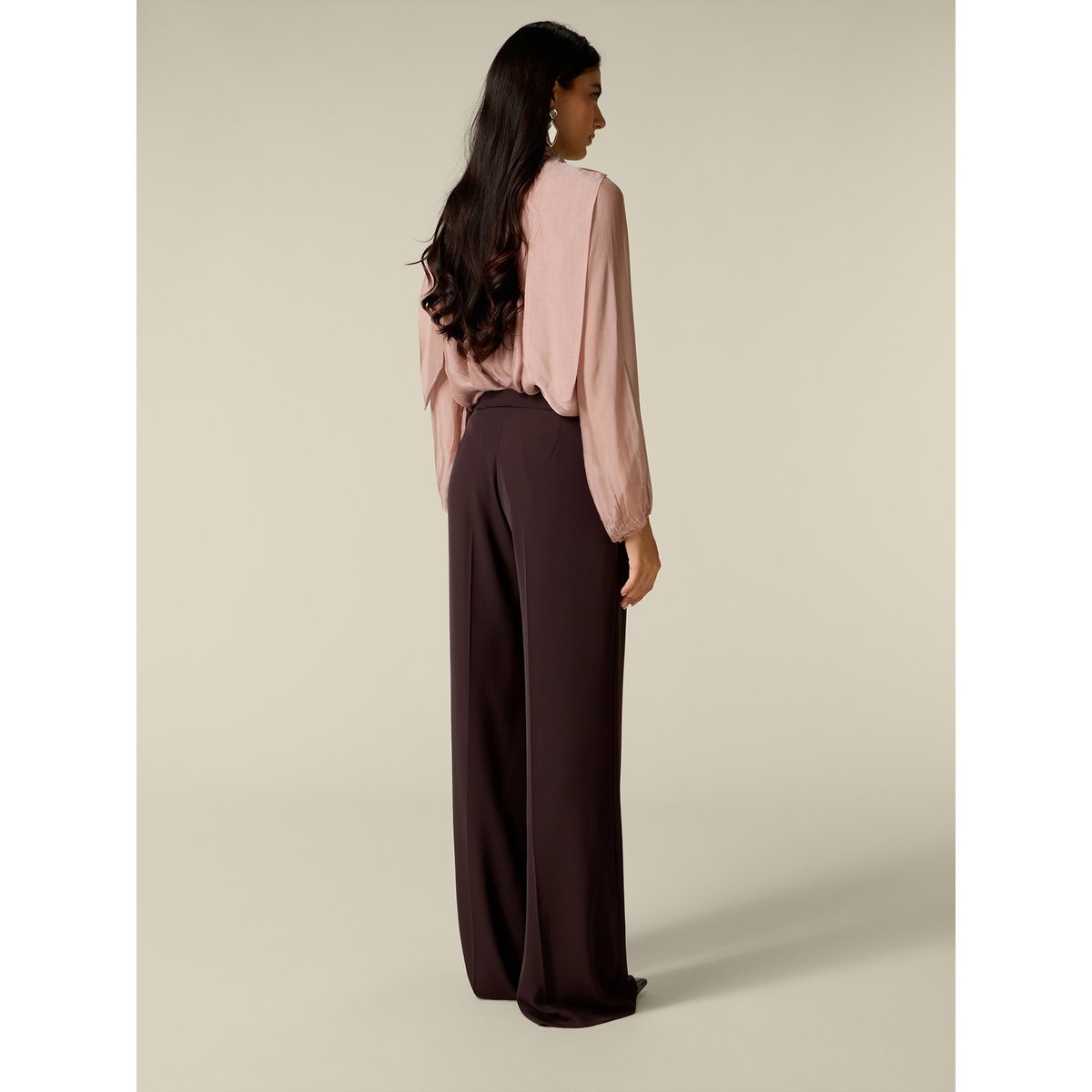 Pantalon palazzo marron, OLTRE