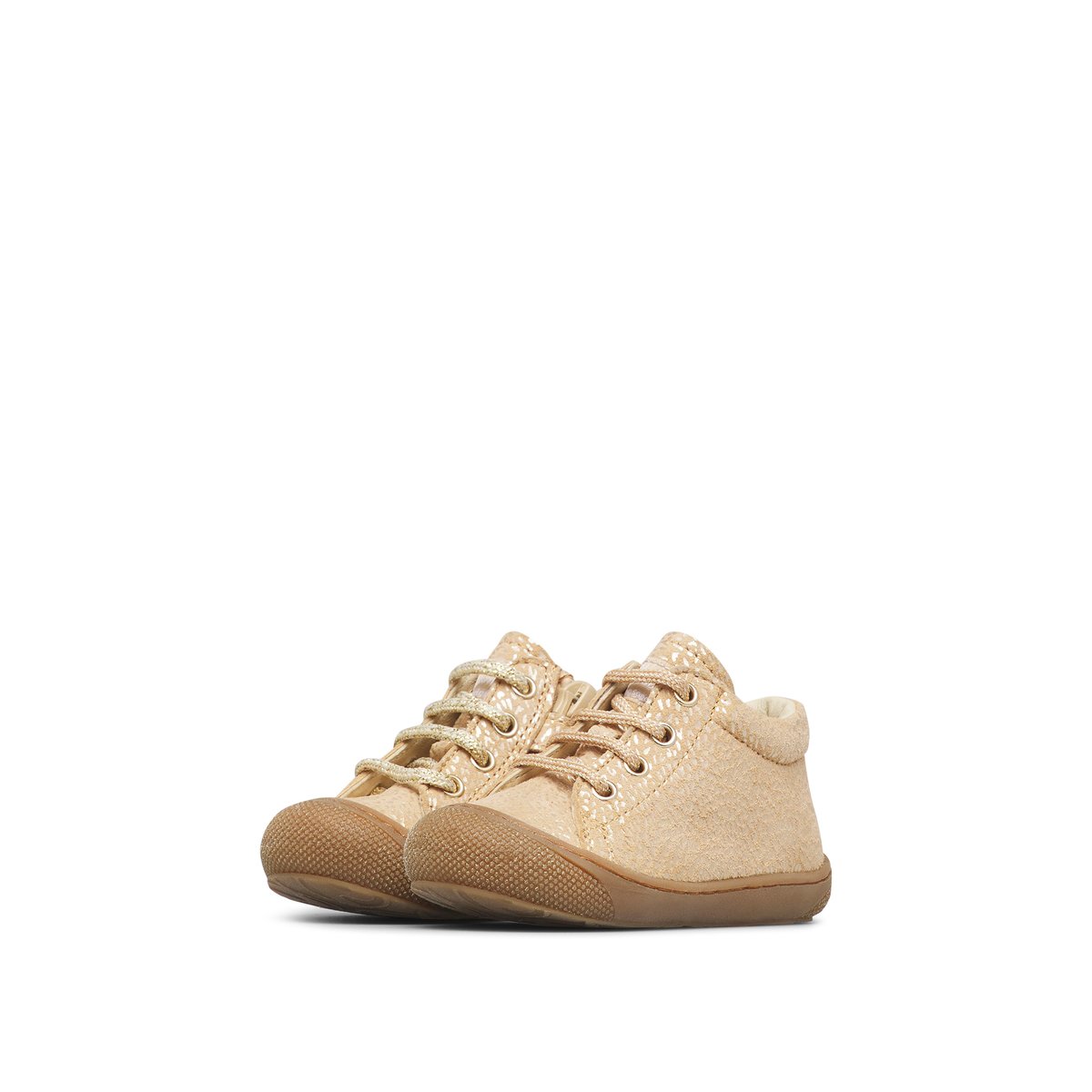 Chaussures premiers pas en suède avec fermeture éclair COCOON ZIP beige-marron, NATURINO
