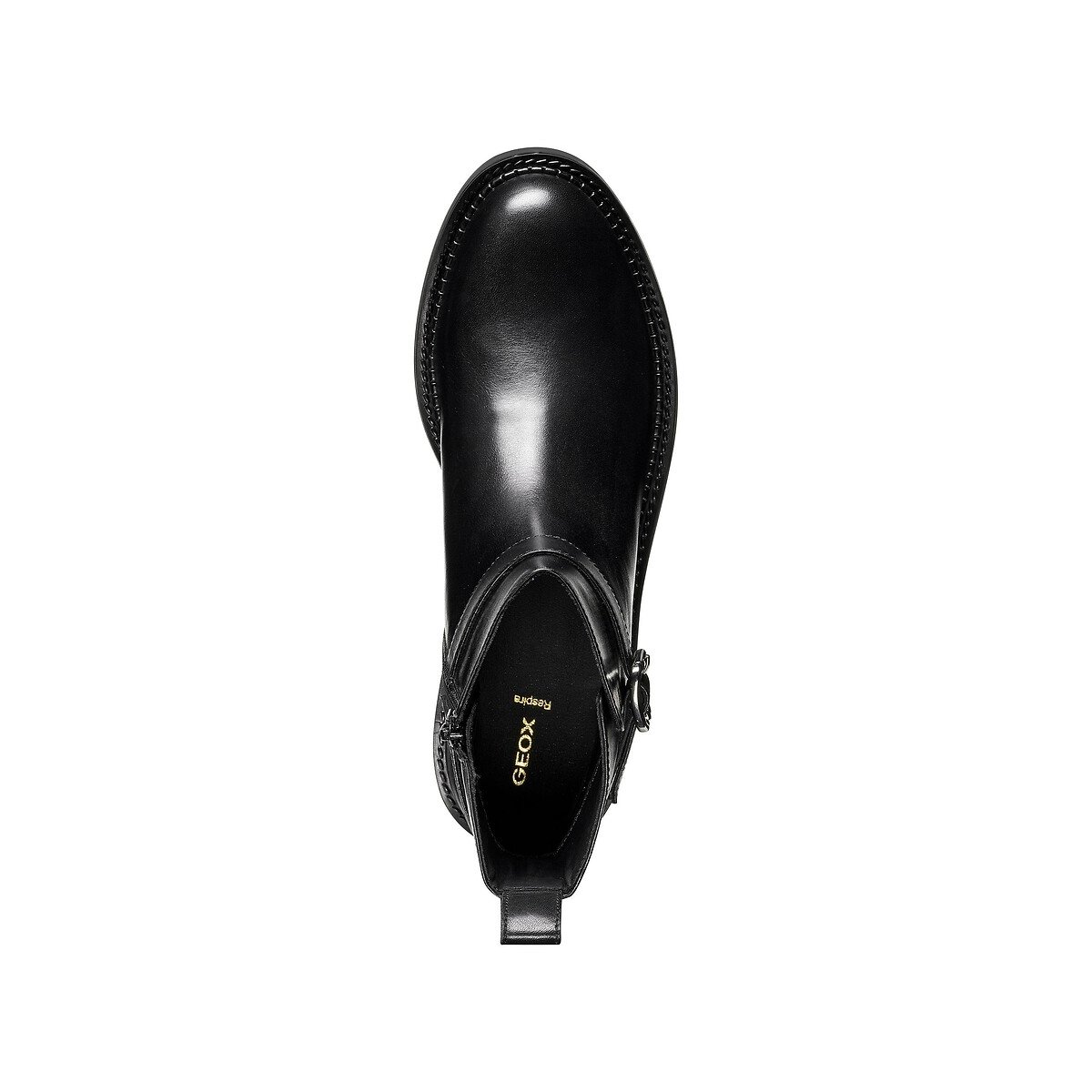 Bottines zippées en cuir, SERILDA noir, GEOX