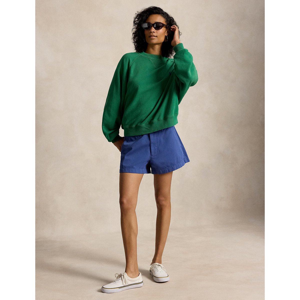 Sweat col rond, manches longues, coupe ample vert, POLO RALPH LAUREN