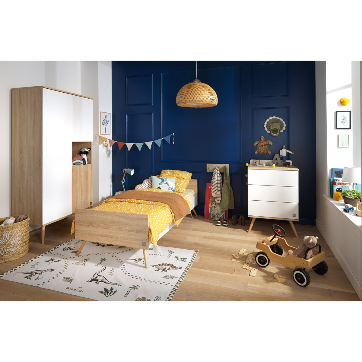 Commode 3 tiroirs en bois blanc, SAUTHON