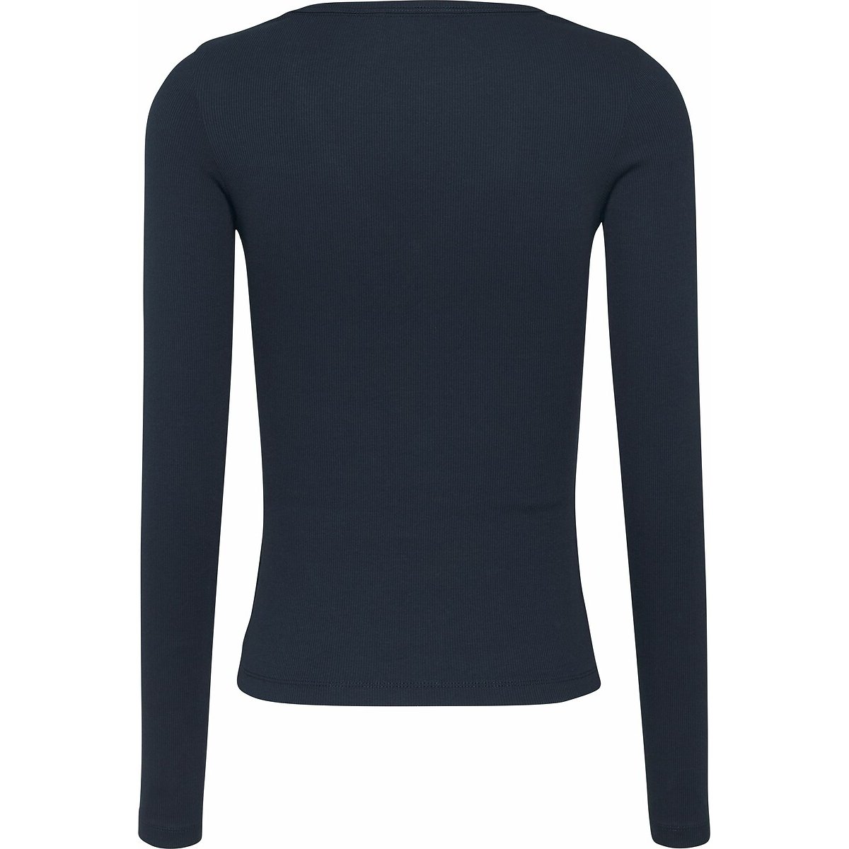 Cotton V-Neck T-Shirt with Long Sleeves midnight blue, TOMMY JEANS