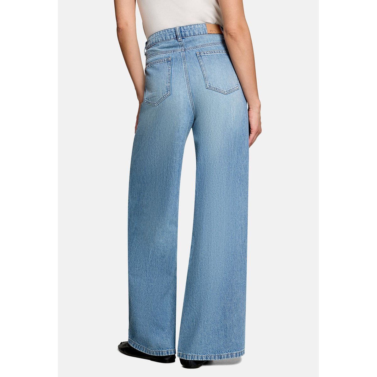 Jean modern fit à jambes larges middle blue denim, ZERO