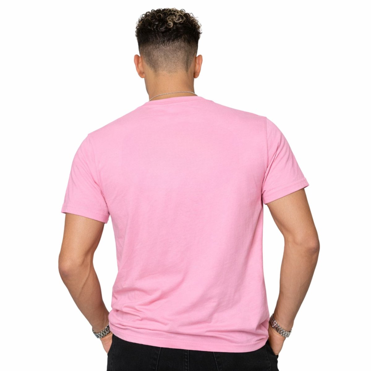 T-shirt en coton LOG rose/blanc, VON DUTCH